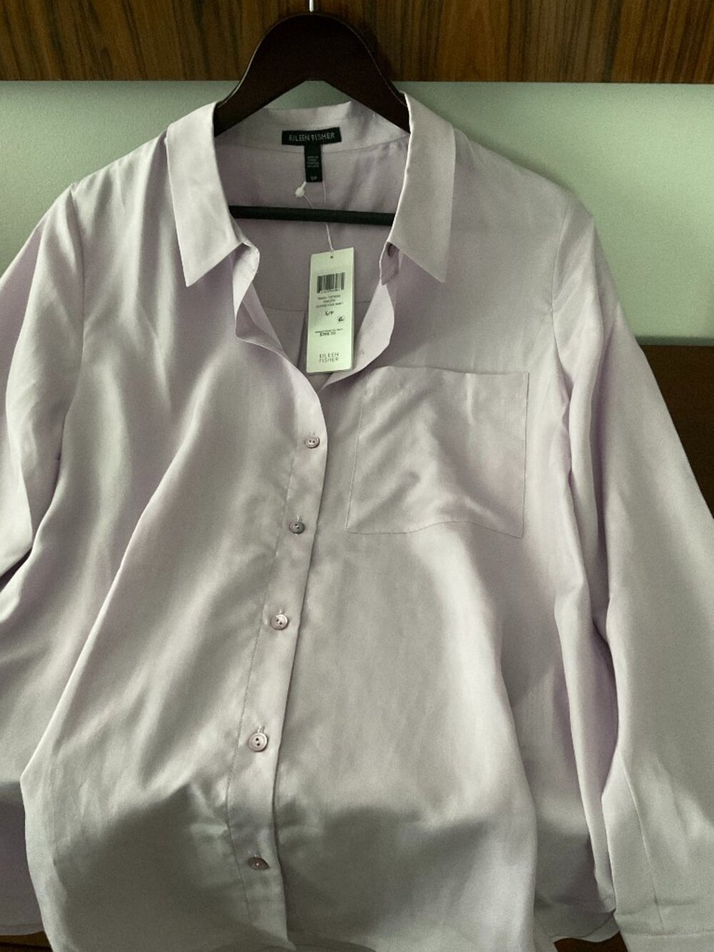 Eileen Fisher Silk Lilac shirt (NWT) Size S/P